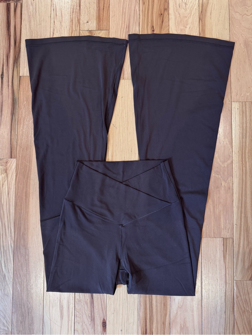 Aerie Brown High Waist Crossover Flare Leggings